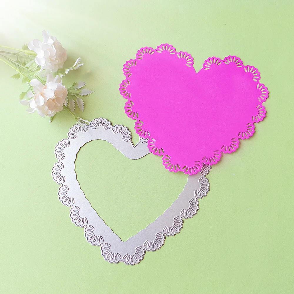 

New heart-shaped lace cutting dies scrapbook decoration embossed photo album decoration card making DIY crafts