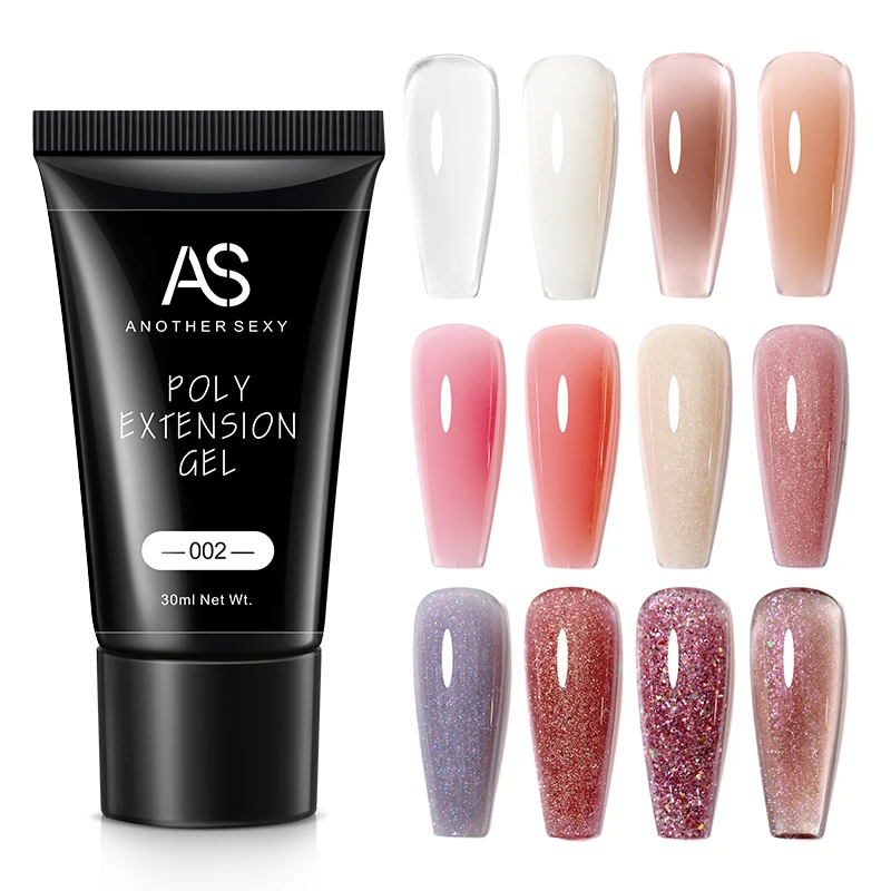 Als 30Ml Gelei Poly Nail Gel Semi-Permanente Acryl Vloeibare Nail Art Hybride Vernissen 1Oz Glitter Verlenggel