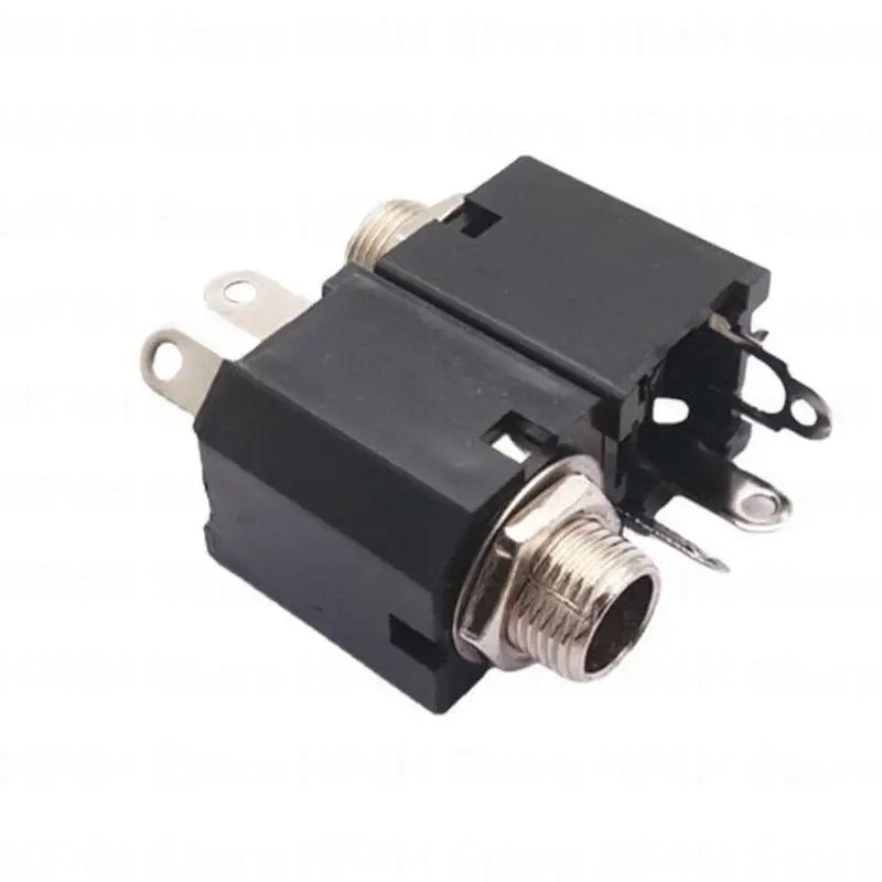 2x PJ-612A 3Pin 6.35mm 6.5 Mono Female Power Jack 1/4 Inch Panel Mount Solder Nut Headphone Connector Socket Audio Microphone B