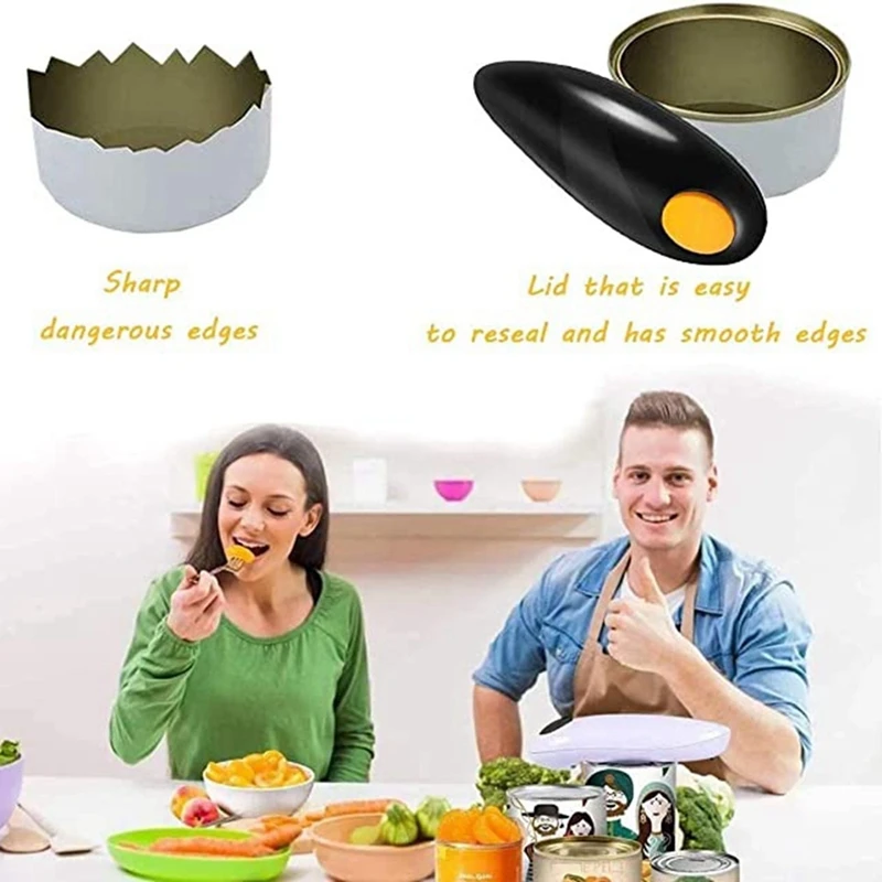 Electric Can Opener, One-Press Kitchen Tool With The Safety Of Smooth Edge Lids For Housewives, Seniors, Arthritis