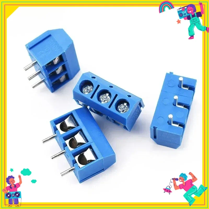 10/20PCS  KF301 2P 3P 4P 5mm Screw Wire Terminal Block KF301-2P KF301-3/4P Pitch 5.0mm Straight Pin Spliceable Plug-in PCB