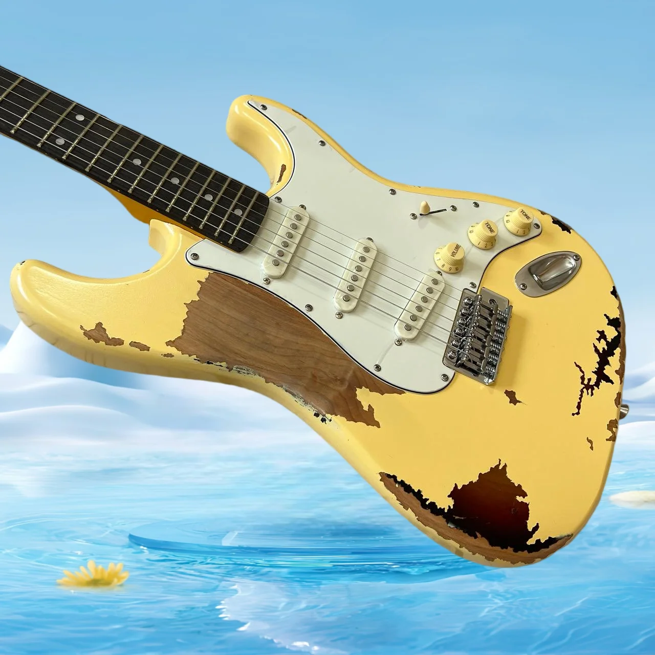 Guitar Best Sellers Yellow Charcoal Grilled rosewood Fingerboard，high quality