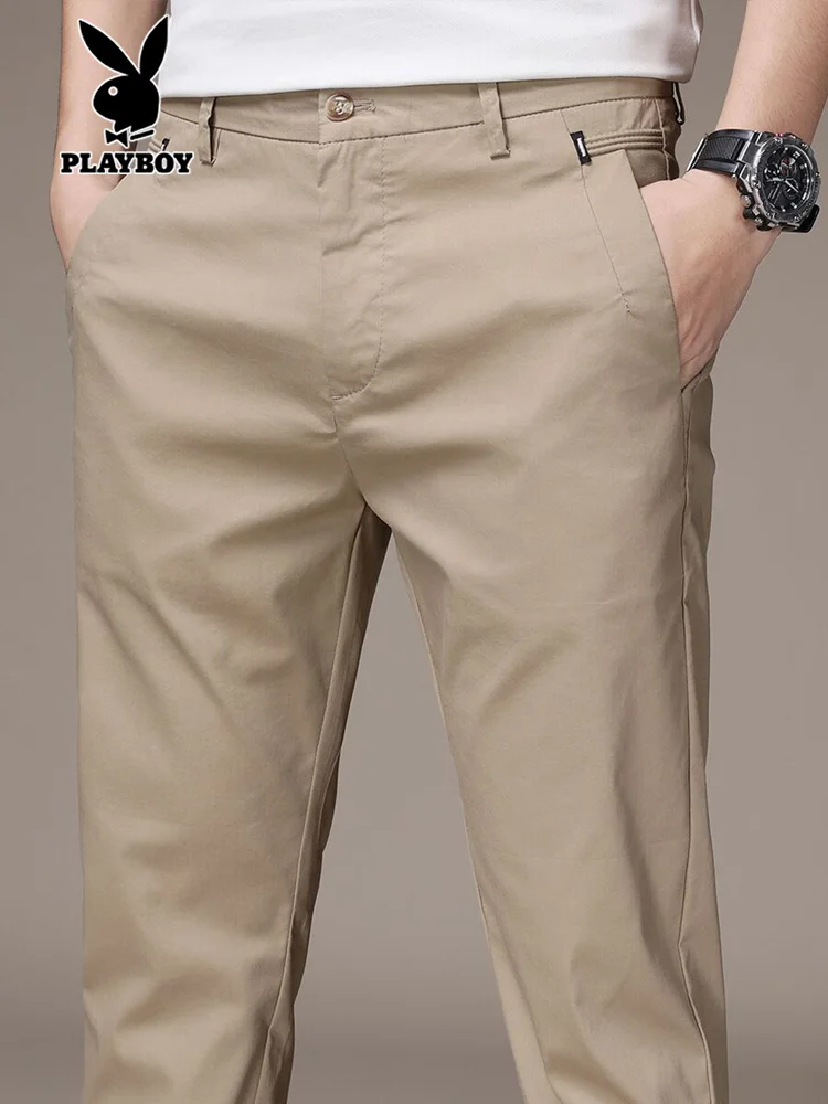 

Khaki Slim Fit Casual Pants for Men Spring 2026 New Trendy Versatile Long Pants Youthful Vitali Sle Nylon Cotton