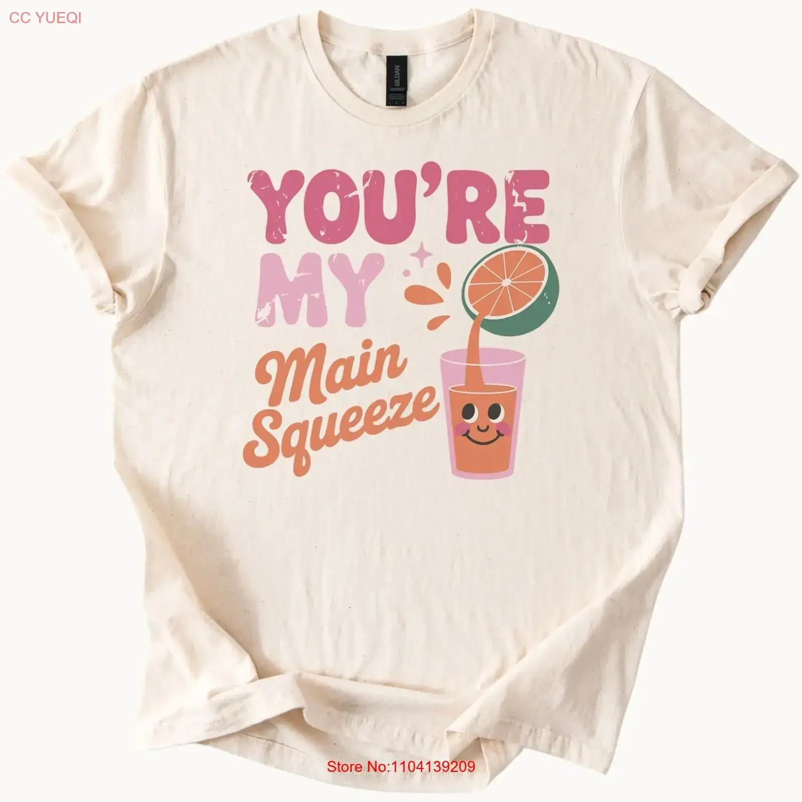 Youre My Main Squeeze Orange Juice T Shirt Cute Fruit Pun  vintage Washed Versatile Top For Everyday Wear Stretched Breathable