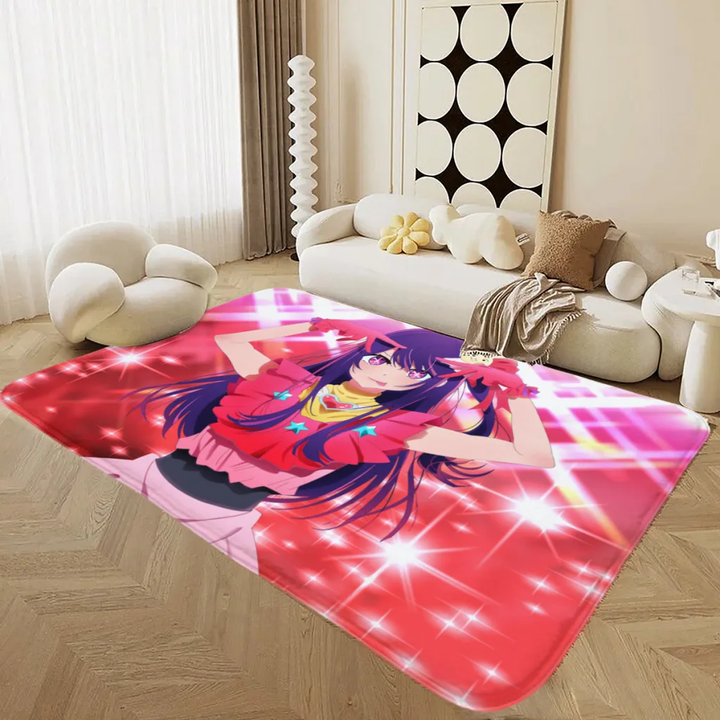 

Anime Oshi No Ko Pink Soft Large Carpet for Living Room Room Decor Plush Rugs for Children Bedroom Play Floor Mats