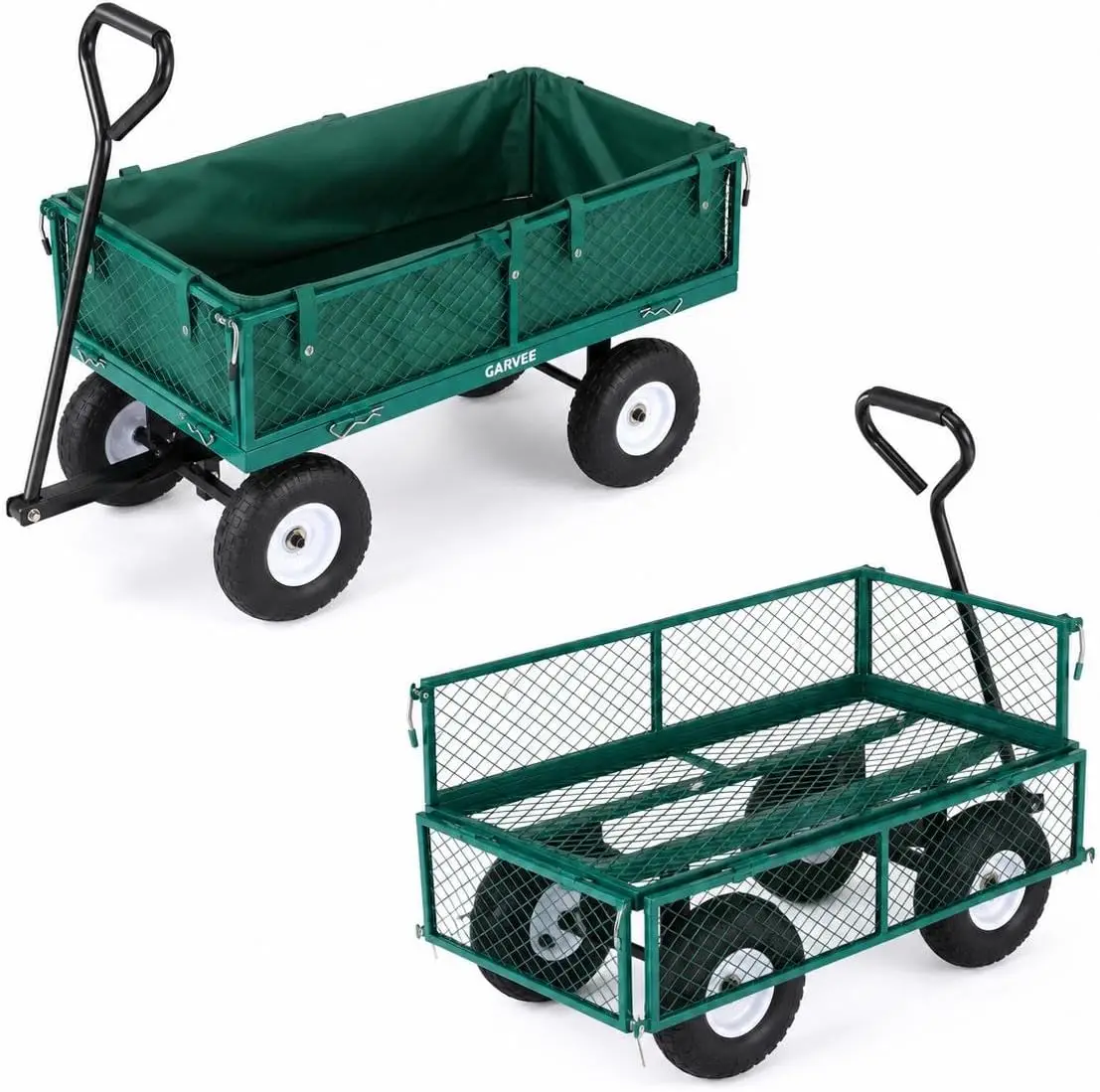 Tacleekii 400 LBS Heavy Duty Garden Cart Steel Utility Wagon with 10