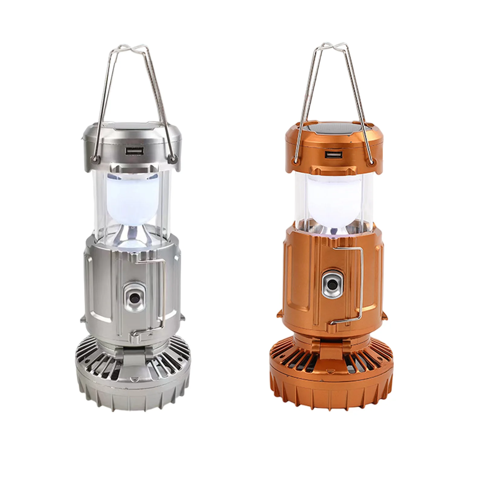 

1500mAh Electric Fan Camping Lamp Solar/Rechargeable/Battery Powered Foldable Portable Lantern Fan Waterproof for Hiking