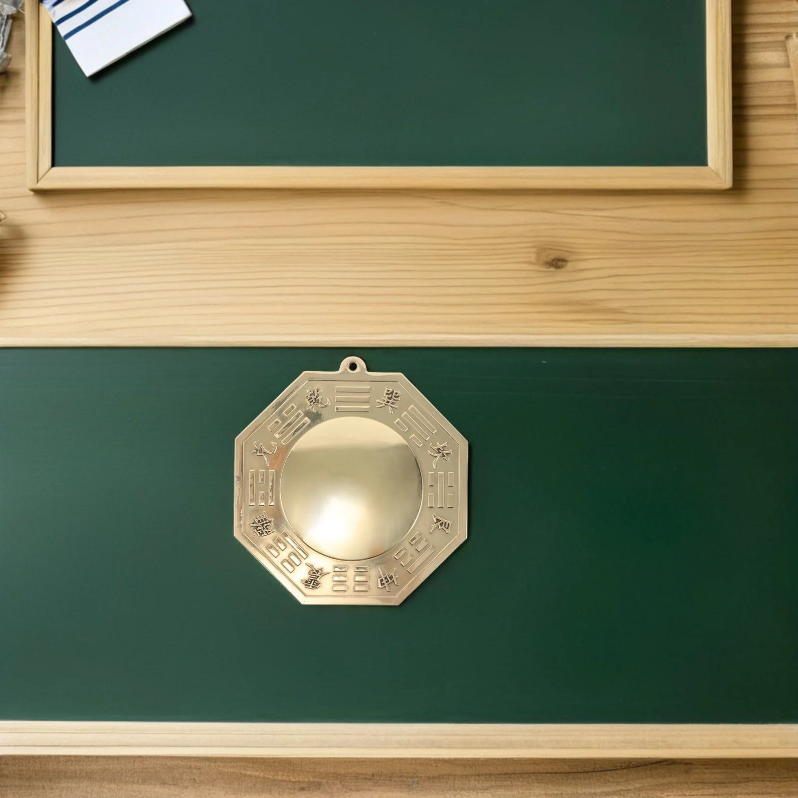 

Convex Bagua Mirror Copper Crafted Feng Shui Protection Hanging Decor for Living Room Entryway Cultural Interior