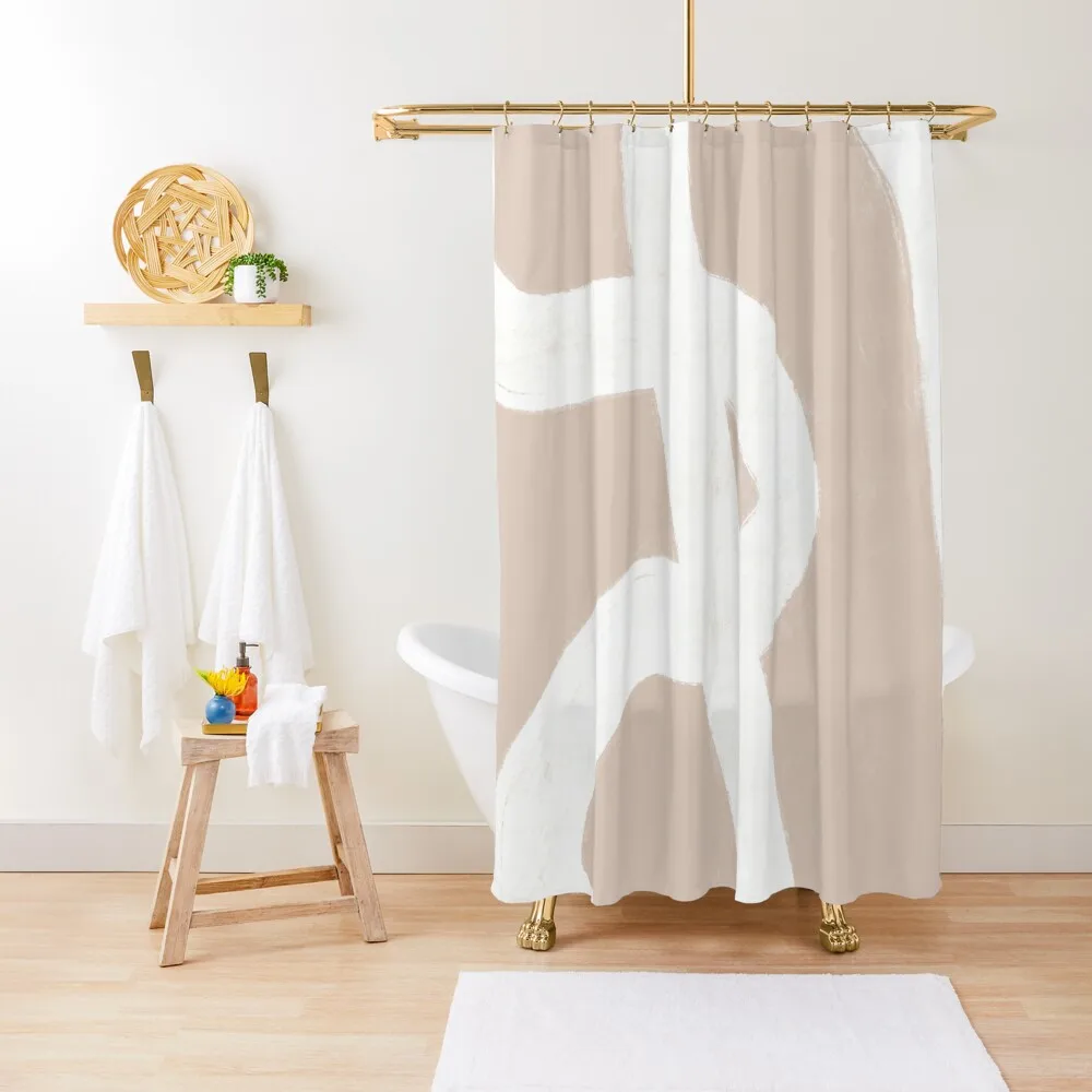 

Light beige artwork Shower Curtain Shower Bathroom Waterproof Bath And Anti-Mold For Bathroom Curtain