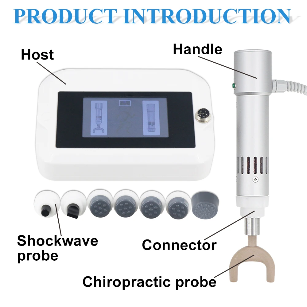 Shockwave Therapy Machine  ED Treatment Sports Injuries Pain Relief Chiropractic Correction Adjustment Tool Deep Massage 300MJ