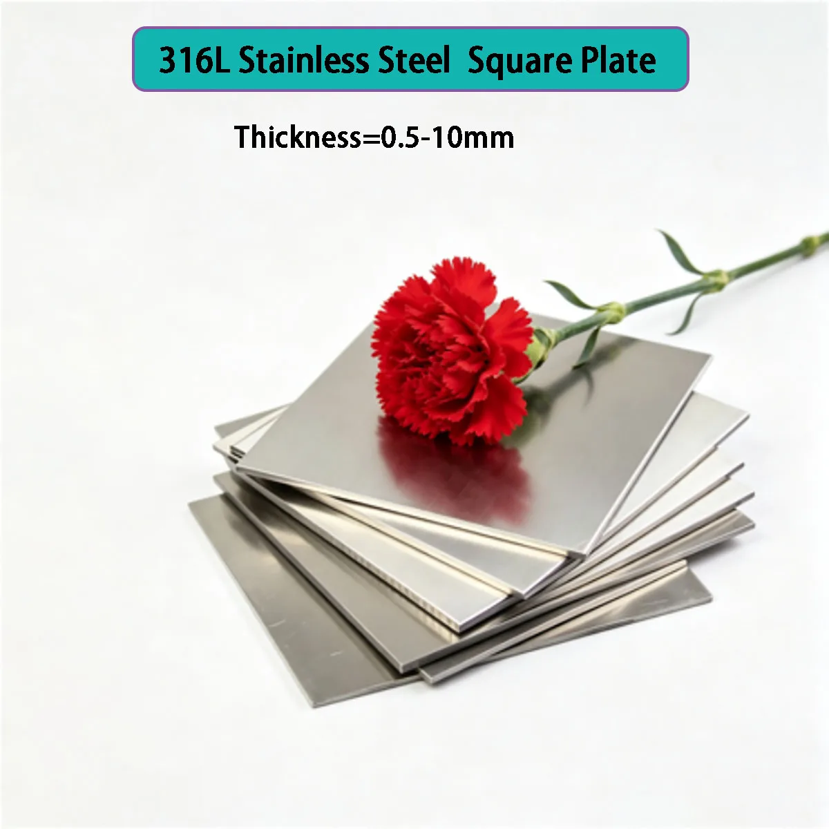 

316L Stainless Steel Square Plate Polished Sheet 0.5‑10mm Thick 50x50 50x100 100x100 150x150 200x200 250x250 300x300