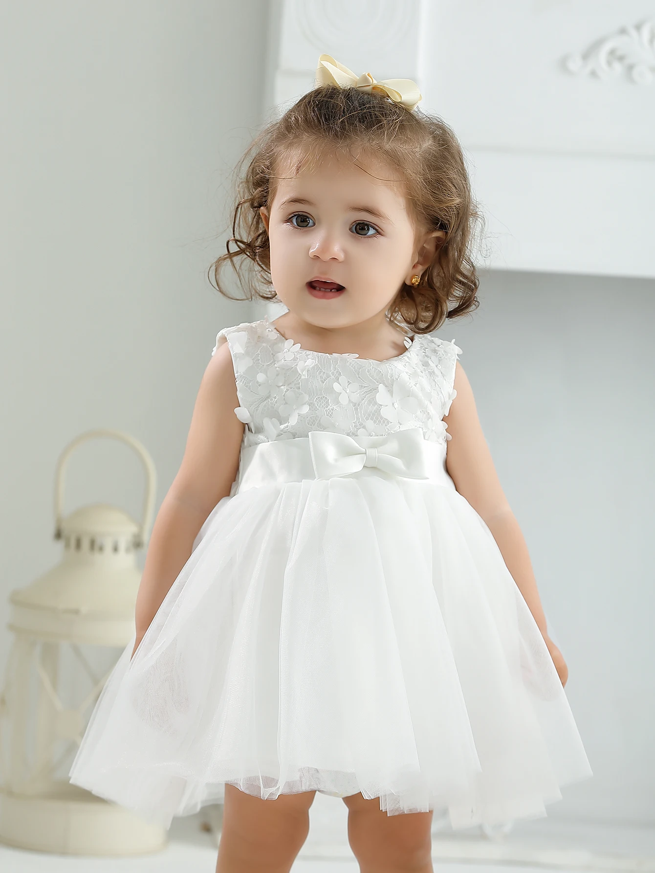 Weißes Tauf kleid für Baby Tauf kleid Geburtstag Prinzessin Kleidung Tauf kleider Baby kleid 12 bis 18 Monate