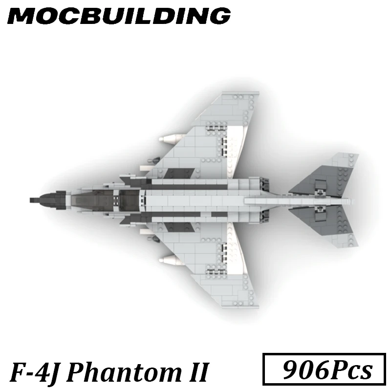 1:35 Scale F-4J Phantom II Model Aircraft Fighter MOC Building Blocks Bricks Display DIY Blackbird Toys Gifts Birthday Present