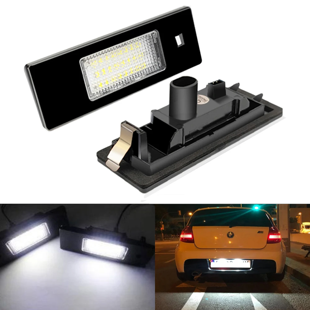 2pcs For BMW LED License Number Plate Lamp 1 Series E81 E87 E63 E64 M6 E85 E86 Z4 F12 F13 F20 K48  Xenon White