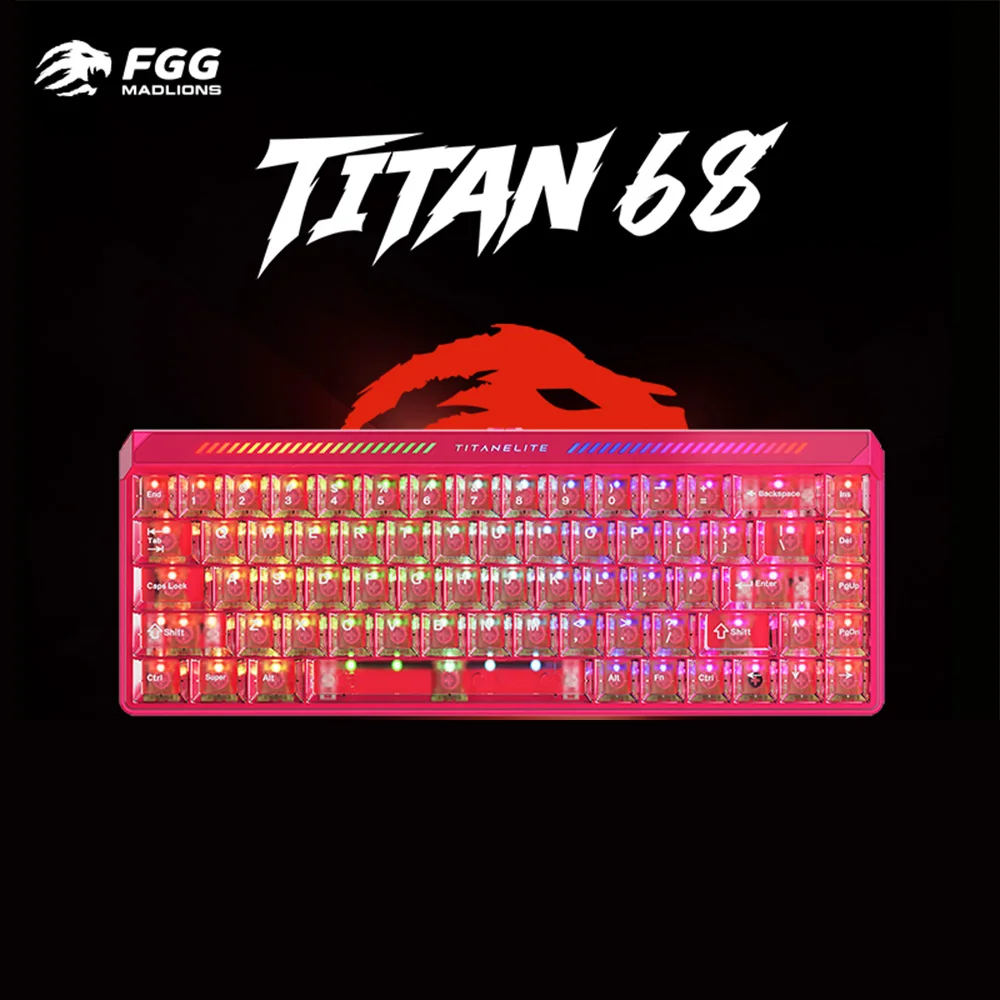 FGG Madlions TITAN68 Turbo ESports Hall Effect Toetsenbord Bedraad Magnetische Schakelaar Gaming Toetsenbord 8000Hz RT0.001mm PC Gift