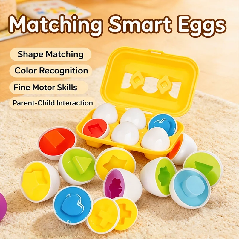Simulated egg pairing egg early childhood education toys, classified toys for recognizing numbers, shapes, and colors