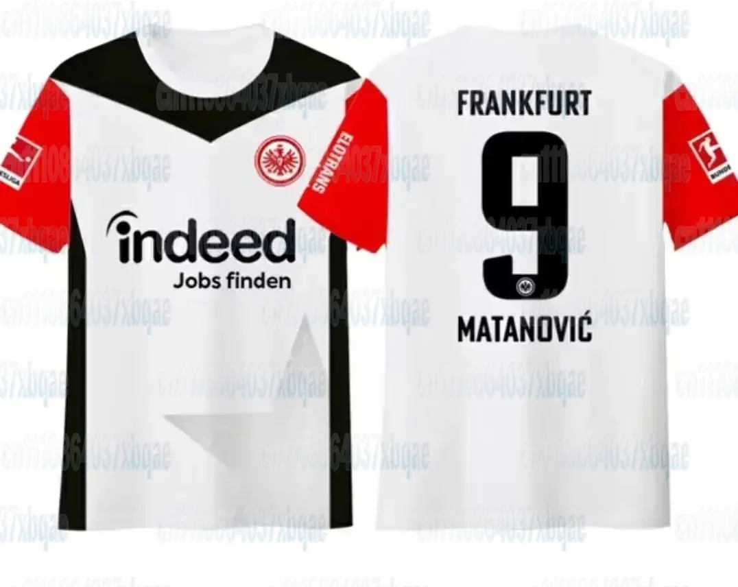 Herren-Fußballmannschafts-T-Shirt mit 3D-Frankfurter-Druck, lässiges Kurzarm-T-Shirt mit Fußballstar-Nummer, Unisex-Familienoutfit – Detail 9