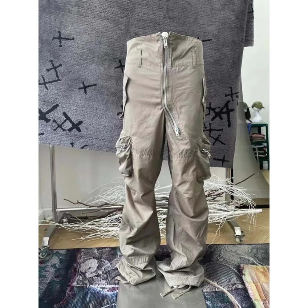 NIGO MR Casual Multi-pocket Versatile Zipper Work Pants Vintage Aged Trend High Street Hip Hop Safari Style Pants #NGTOP11236