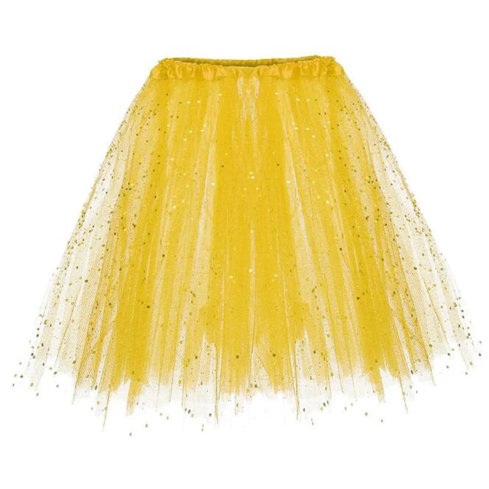 Women Sequins Tulle Tutu Skirt Sexy Half Body Skirts Carnival Outfit Mardi Gras Party Puffy Skirt Short Mini Slim Performance