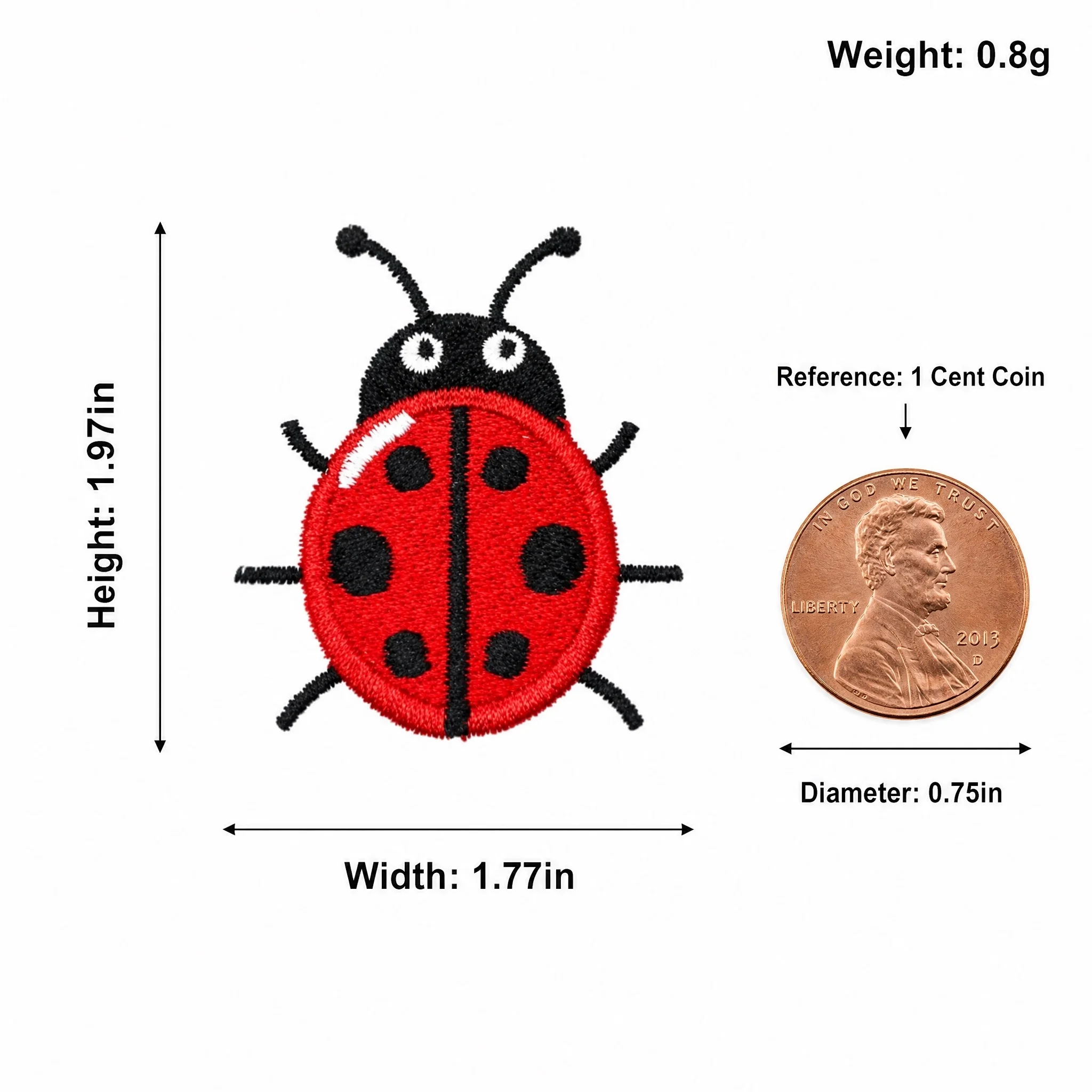 16 قطعة/دفعة، رقعة خنفساء حمرا - مراجعة Embroidery Lady Bug وسعره