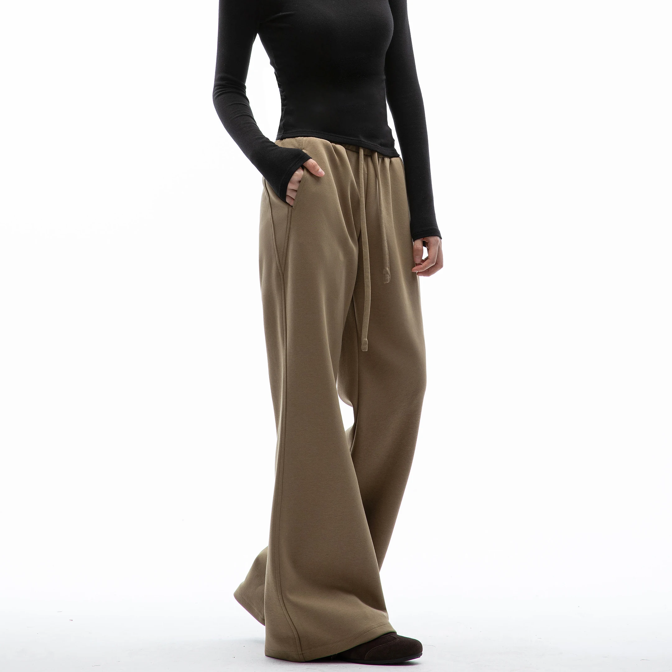 Low Waist American Style Hot Girl Casual Pants Women's Spring Autumn Yoga Pants Slimming Flared Sports Trousers