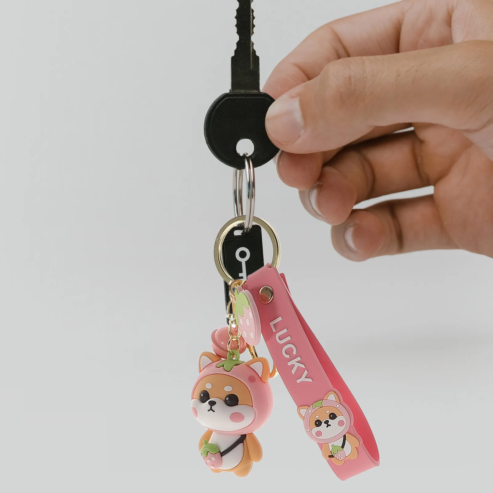 

Брелок для ключей в виде мультяшной собаки, портативный кулон-щенок, декоративный аксессуар для сумки, милый брелок для ключей, подвеска для рюкзака