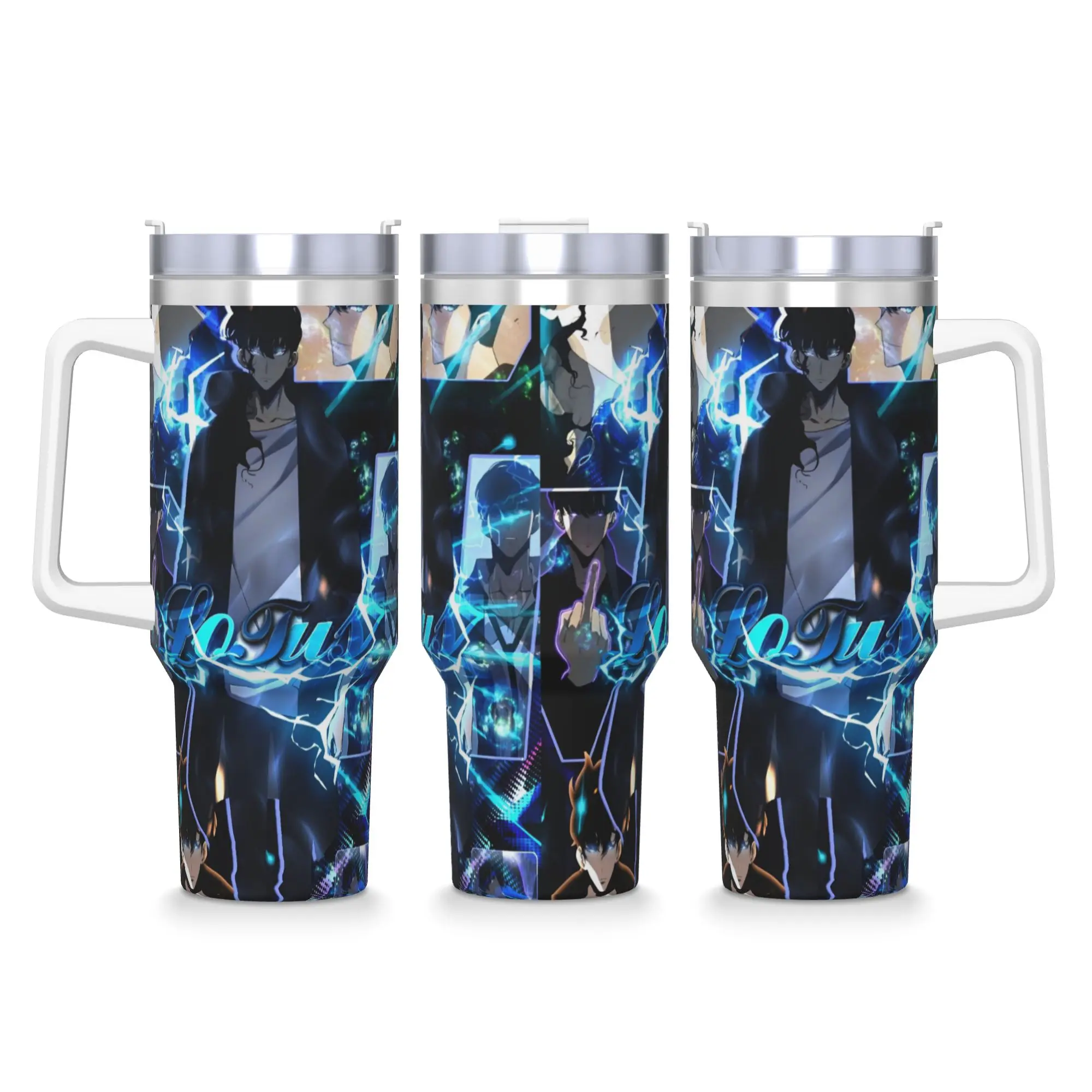 40OZ Stainless Steel Tumbler Solo Levelings Anime Thermal Mug  Insulated Cold Drink Car Mugs Travel Water Bottle