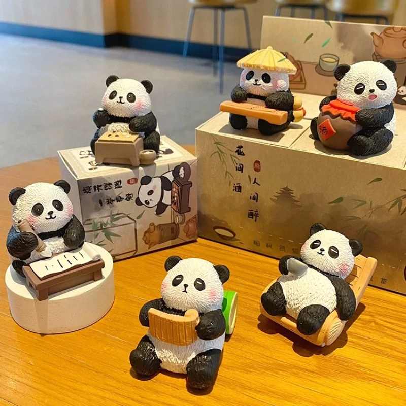 

2026 New Panda Desk Decor - Cute Resin Figurine for Office Home, Creative Bookshelf Ornament, Unique Gift for Animal Lovers