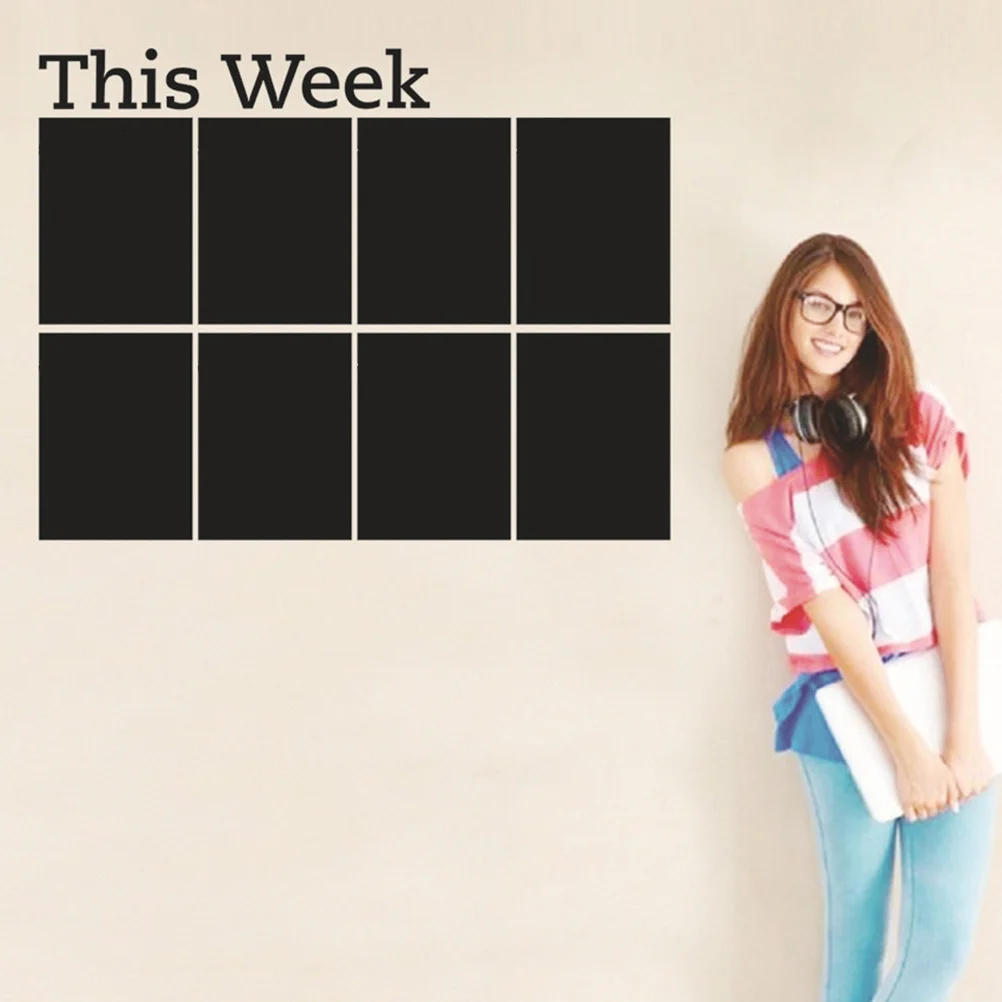 Blackboard Week Plan Calendar Removable Black Board Wall Sticker Decals Black Chalkboard Sticker Roll Reusable Writable