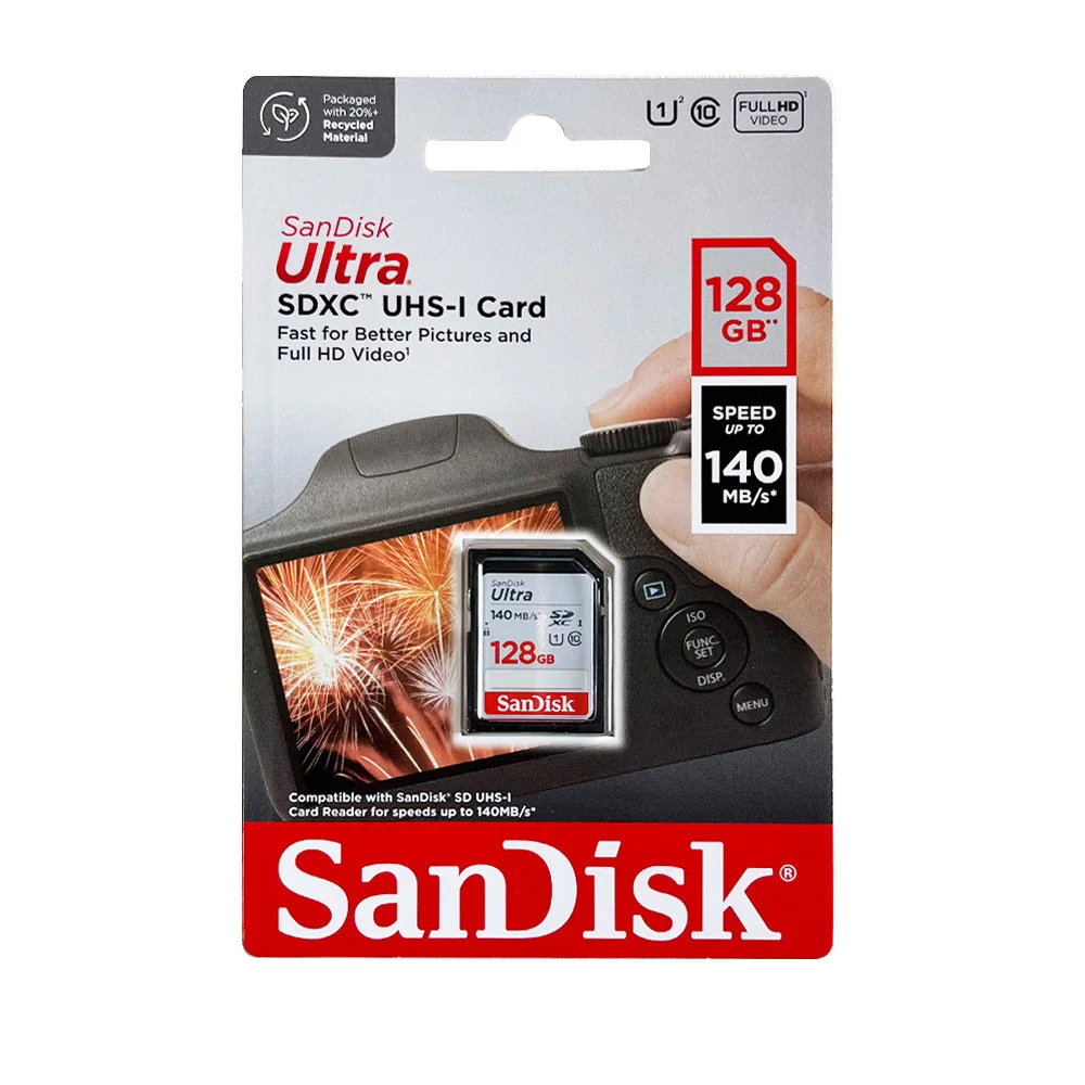 SanDisk 울트라 메모리 카드 SD 카드, SDHC/SDXC UHS-I 카드, 1080p 풀 HD 비디오용, 최대 150 MB/s 플래시 카드, 32GB, 64GB, 128GB, 256GB