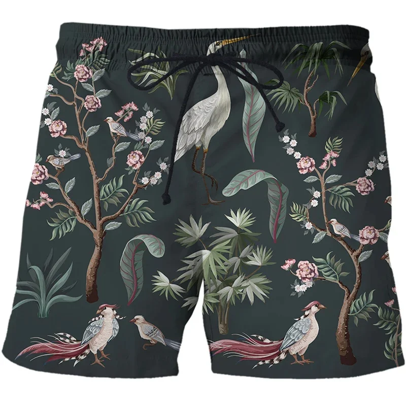 Pantaloncini da spiaggia floreali tropicali stampati in 3D Harajuku estivi per uomo costume da bagno moda bambino Cool Streetwear pantaloni corti abbigliamento