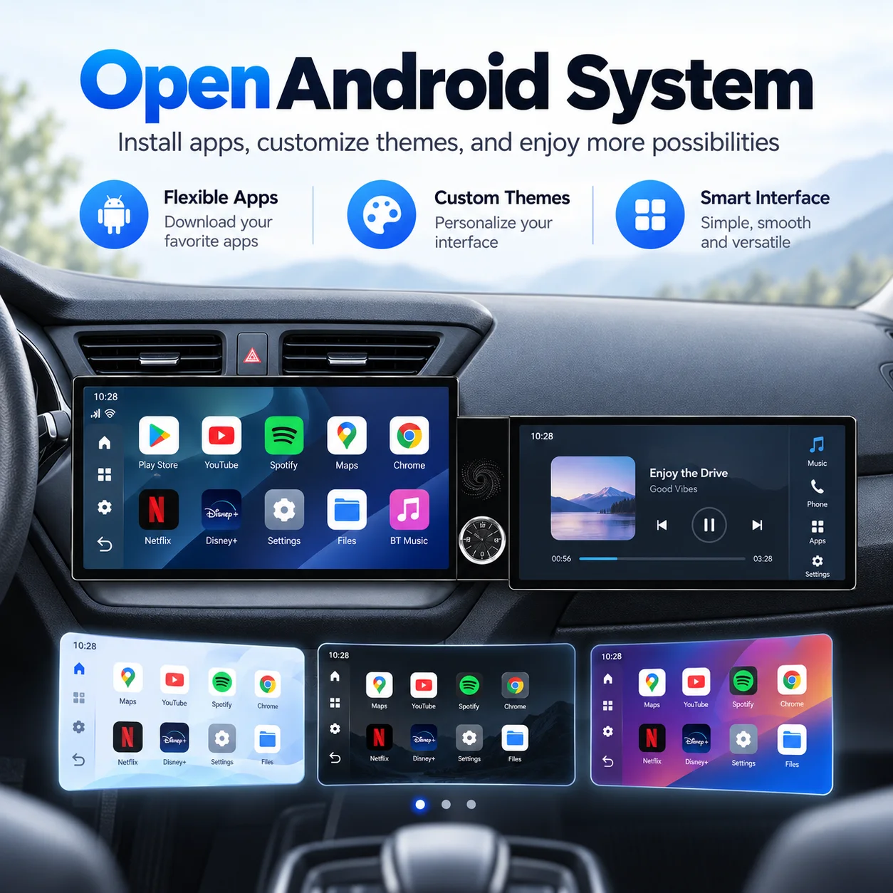 13.1+12.3 Inch Dual Screen Car Radio for GMC Yukon 2007-2012 Navigation GPS Android Auto Carplay Passenger Multimedia Stereo