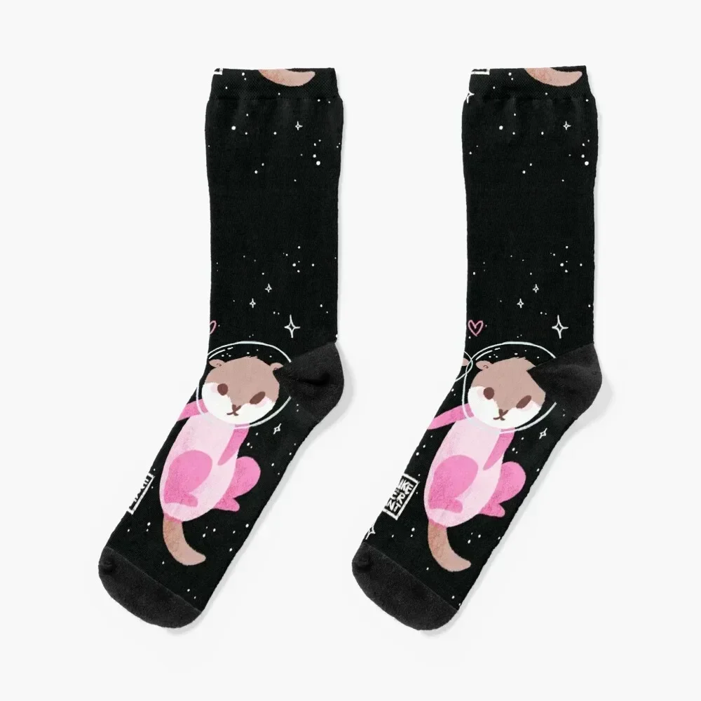 Space Otters Socks hiking New year's bright garter Socks Women Men's