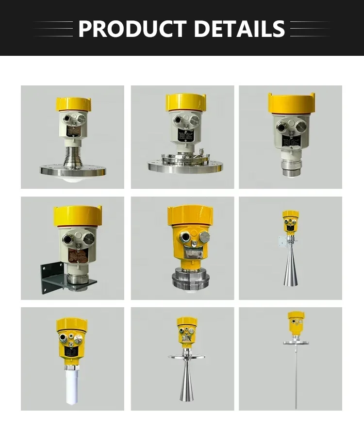 High precision 80GHz high temperature radar level transmitter for measuring solid material non contact radar solid level meter