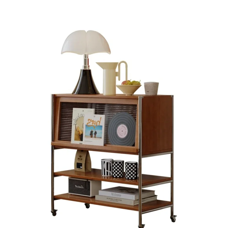 

Medieval housekeeping retro pet cabinet, furniture small apartment balcony sweeping robot storage cabinet