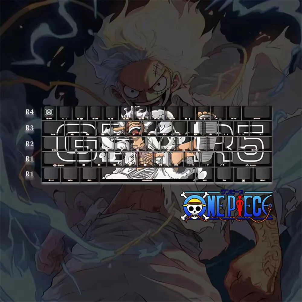 One Piece Keycaps Personalized Anime Side Engraved Translucent DYE-SUB Keycaps For Cherry MX Switch Wooting Mechanical Keyboard