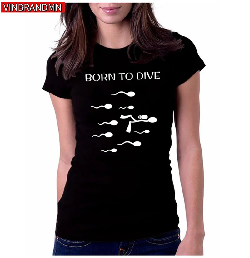 Diving Evolution T Shirt Women Cotton Funny Scuba Diver T-shirt Woman Clothing Hi Street Camisetas Born To Dive Tee Shirt Camisa