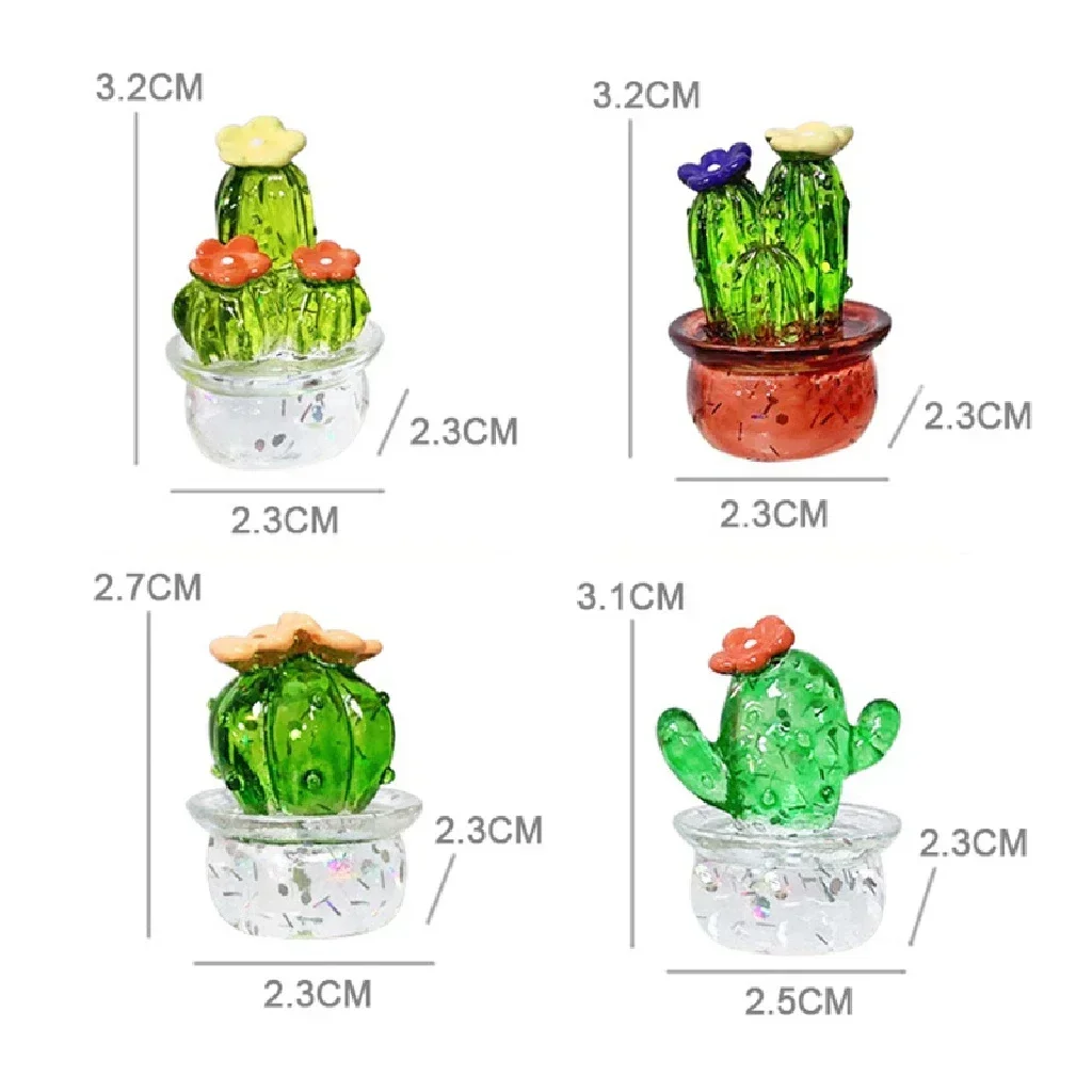 Simulazione creativa Cactus pianta Decor trasparente carnoso auto Computer decorazione ornamenti artigianato decorativo accessori per la casa