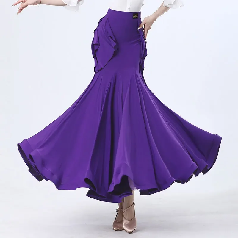 

2023 New Elegant Ballroom Dance Skirts for Women Long Modern Practice Costumes National Standard Waltz Big Swing Clothes