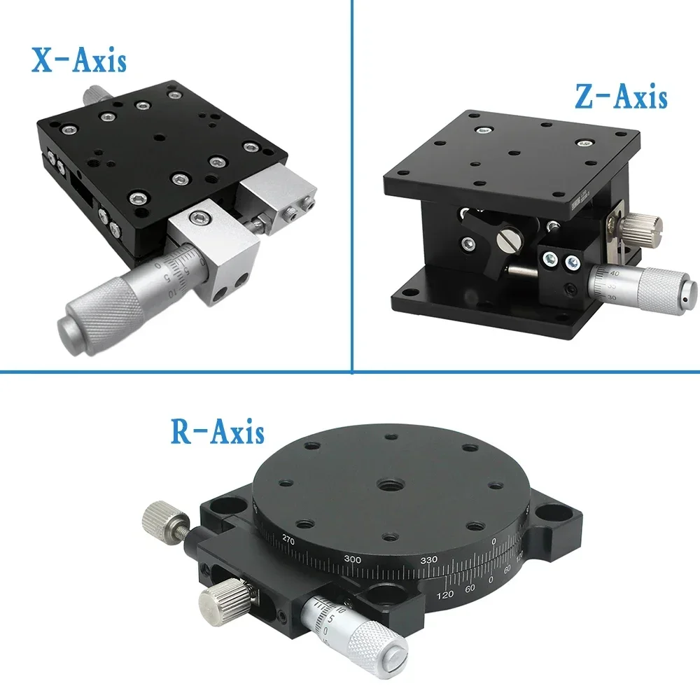 High Precision Micrometer Linear StageManual Displacement Platform XYZ Axis 40/60/90mm for Optical Equipment,Biomedical Science