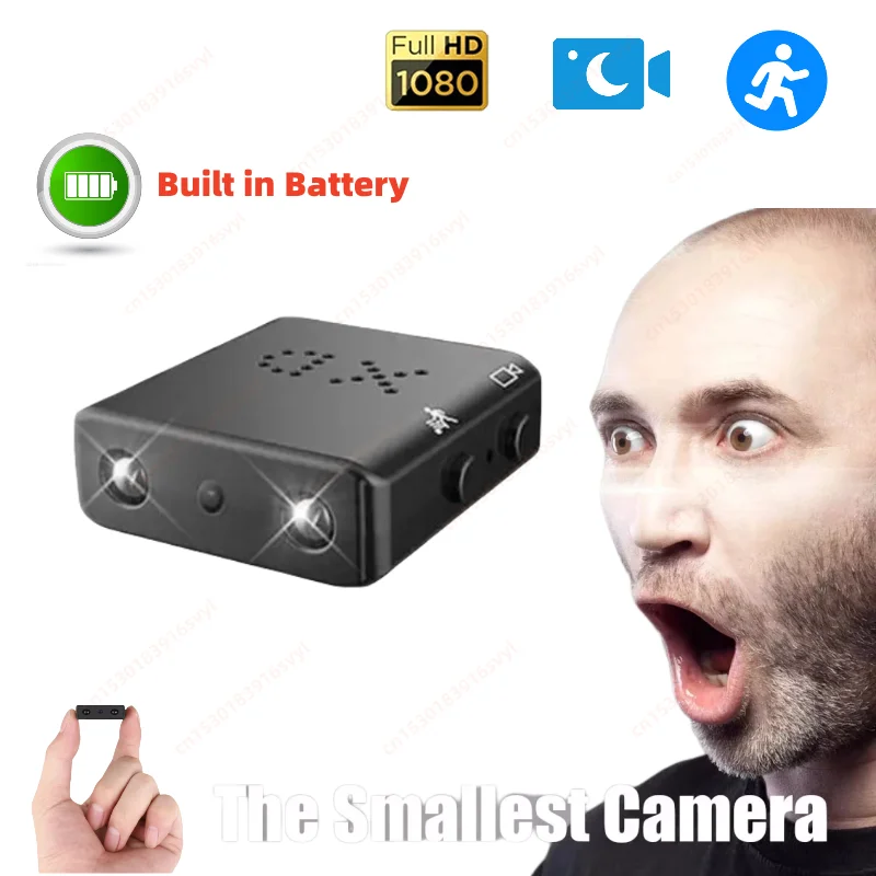 1080P HD Mini Camara Espia Built-in Battery Security Small Keychain Camera IR Night Vision DVR Motion Detection Video Recorder