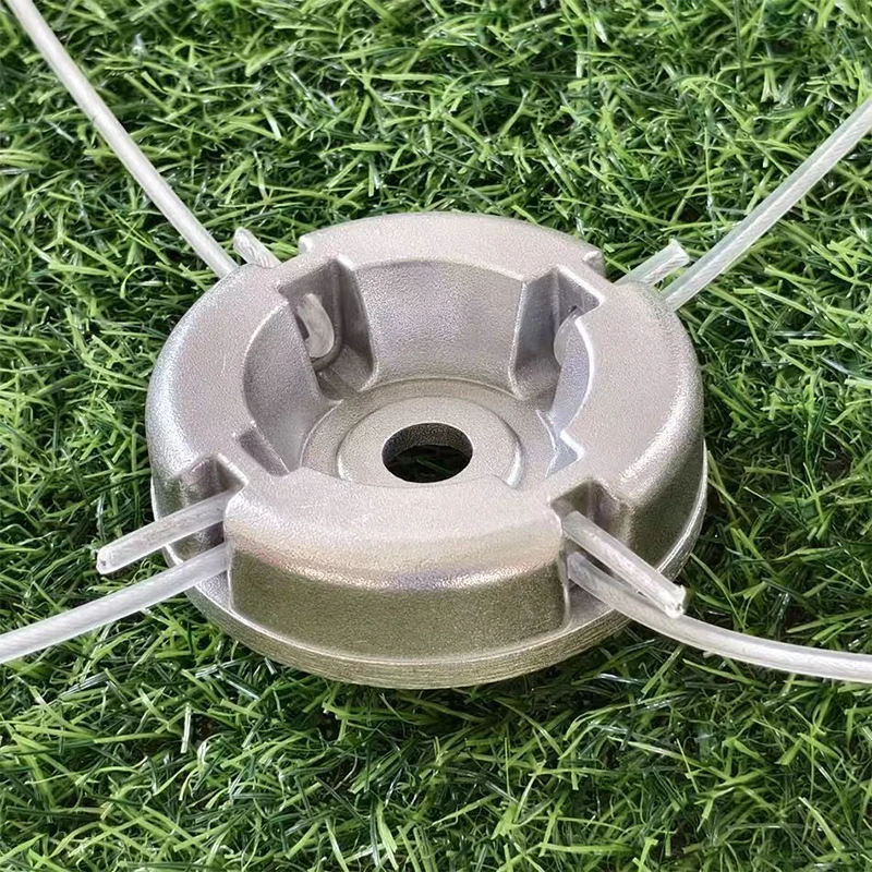 Top-Grade Aluminum Alloy Universal Lawn Mower Head with Nylon Steel Mowing Line, Replacement Components