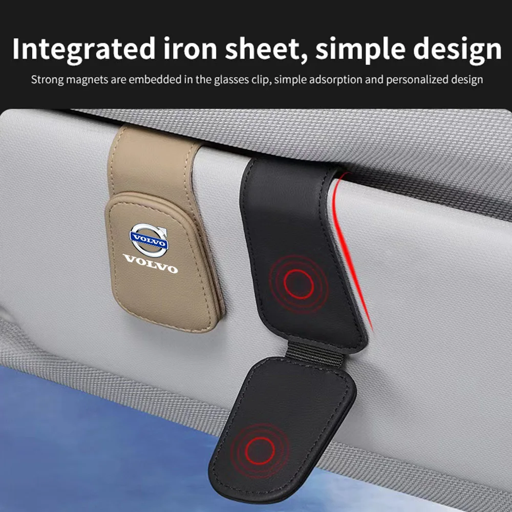ل فولفو XC-الكلاسيكية V60 V40 XC90 S60 XC60 V70 S90 XC40 V90 C40 S40 S80L حافظة نظارات السيارات الشمس قناع حامل النظارات الشمسية كليب #5