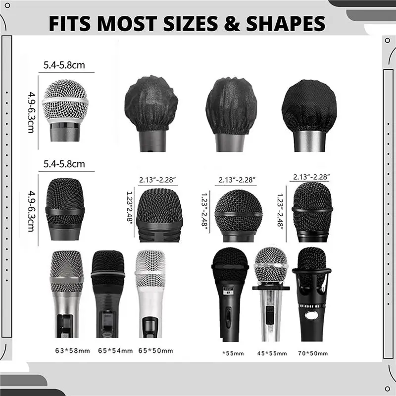 RISE- 240 Pcs Disposable Microphone Cover,Windscreen Mic Covers,For Most Handheld Microphones