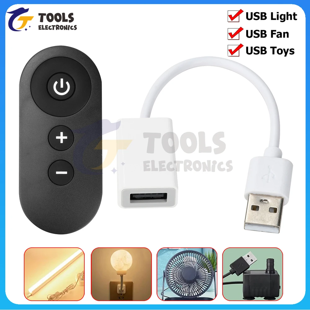 DC 5V USB RF Remote Switch Wireless LED Strip Dimmer Fan Speed Controller Module for Cabinet Night Lights DIY Lighting Control