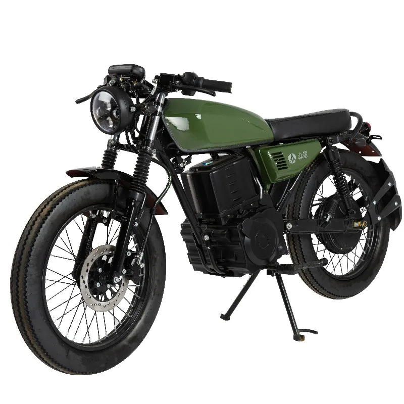 

2025 New Style Old Fashion CG Cafe Racer 2000W 72V23Ah Vintage Single Lithium Battery Best Price Electric Motorcycle