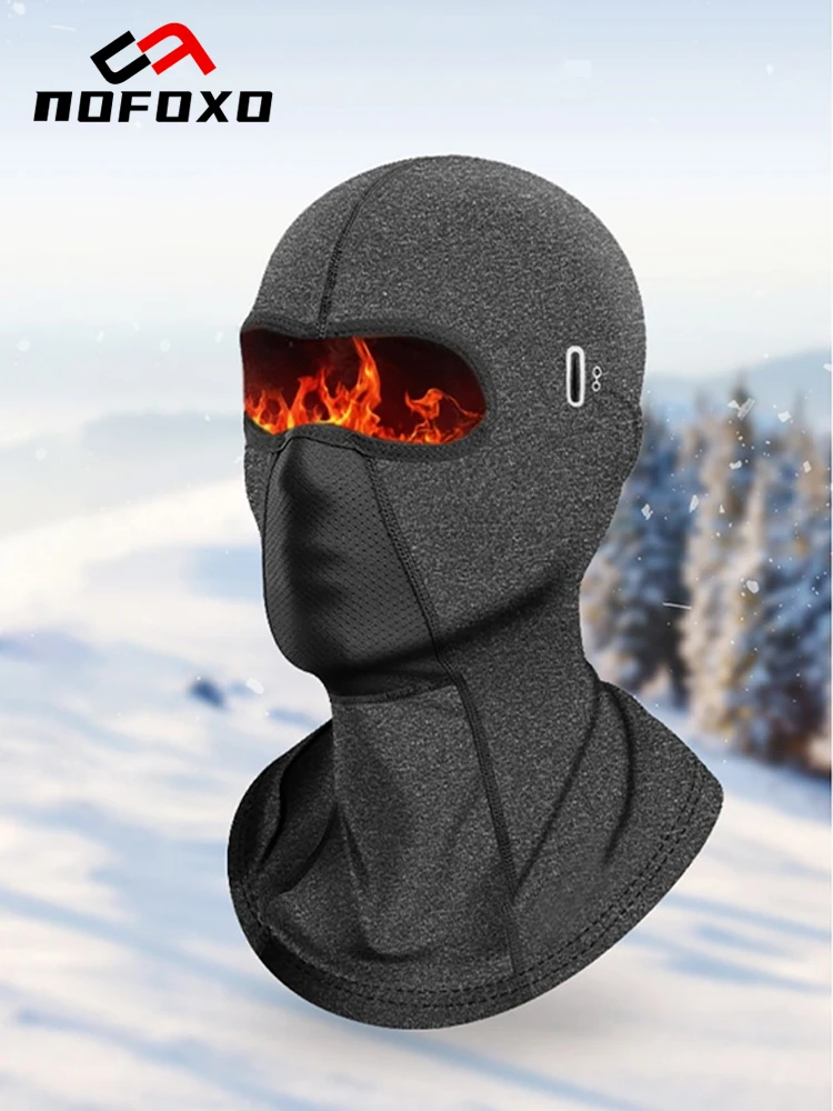 AliExpress nofoxo NOFOXO Winter Warm Cycling Cap Face Cover Coldproof Windproof Motorcycle Balaclava Sports Scarf Velvet Outdoor For Men Women
