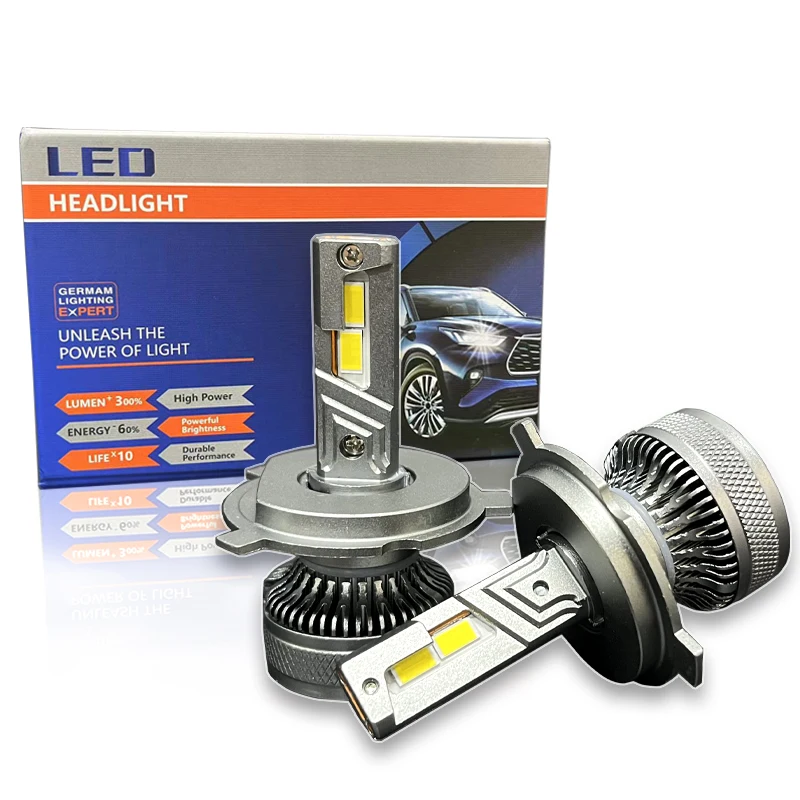 4300K H7 H4 H11 Led Lamp 2 Copper Tube Led Lights For Car H1 HB3 9005 HB4 9006 12V Led Headlight Bulb