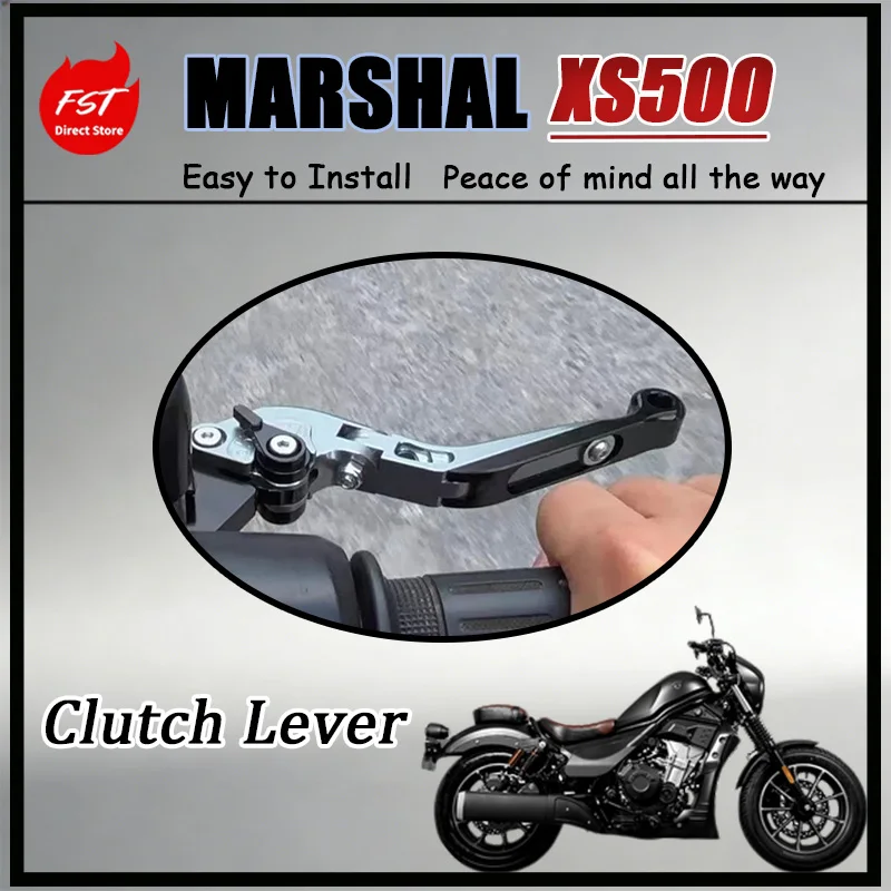 FOR MARSHAL XS500 CNC Aluminum Alloy Two-Finger Clutch Lever Labor-Saving Foldable Anti-Slip Brake Lever for Optimal Control