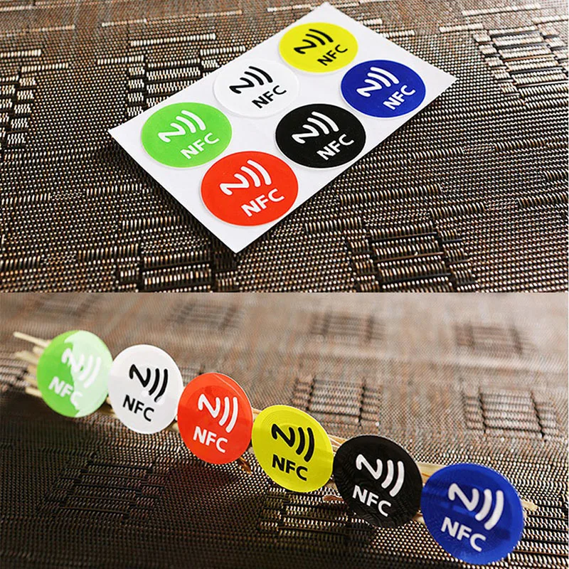 1pcs Waterproof PET Material NFC Stickers Smart Adhesive Ntag213 Tags 13.56MHz NTAG203 Adhesive Label NXP Support Android